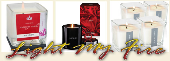 Massage candles by Fun Factory, Lelo and Jimmy Jane
