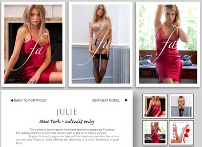 Myriam Girard, the UK designer of very fine French lingerie. Earlier this year, images from her lingerie lookbook were stolen and used on the website of a New York escort agency 