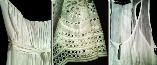 Helen Sanchez eyelet embroidery details on silk/cotton voile