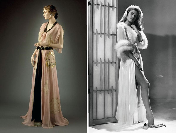 Louise Bolanger and Eliz Montgomery in vintage robes on Lingerie Briefs