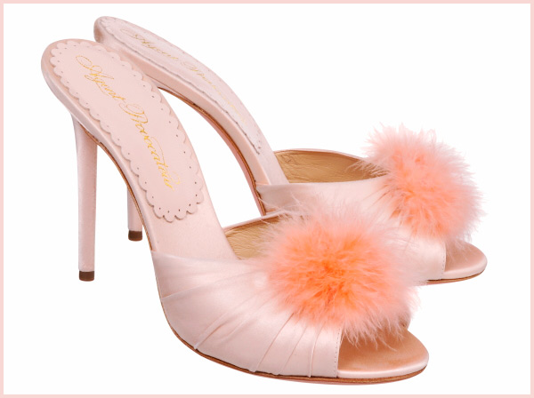 Marabou slippers low hot sale heel