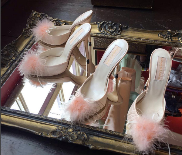 Marabou slippers low heel sale