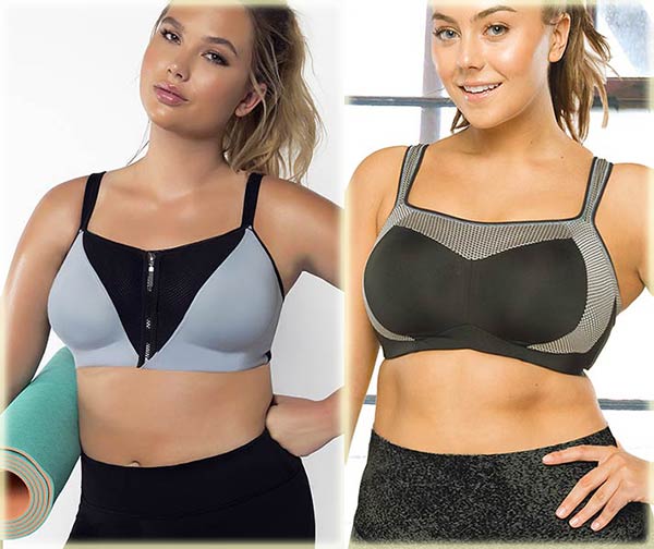 Curvy Couture zip front and wire free sports bra on Lingerie Briefs