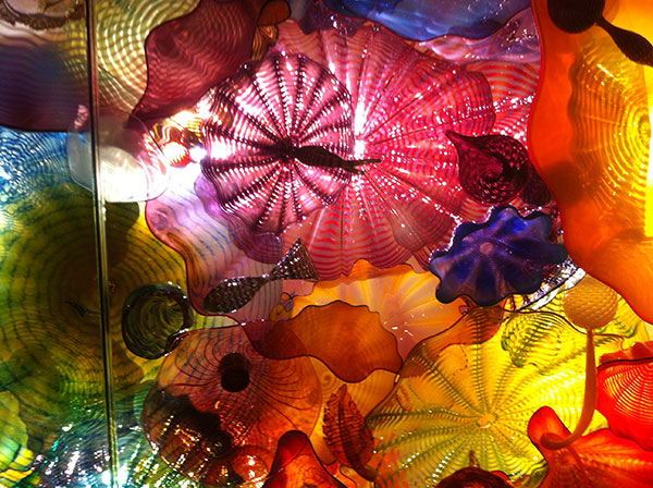 Detail of Chihuly glass ceiling installation on Lingerie Briefs