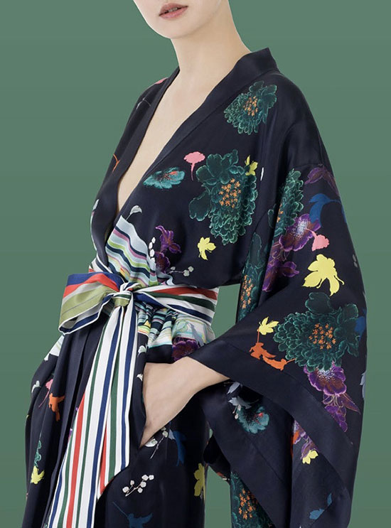 MENG silk printed robes and pajamas on Lingerie Briefs