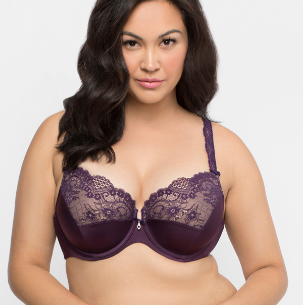 Curvy Couture Lace Tulip Balconette and Lace Hipster Now in Wineberry! -  Lingerie Briefs ~ by Ellen Lewis