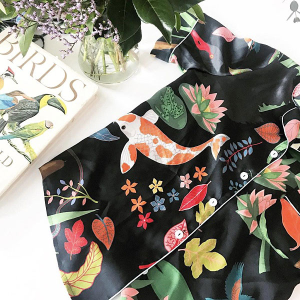 Karen Mabon Silk Pajamas on Lingerie Briefs
