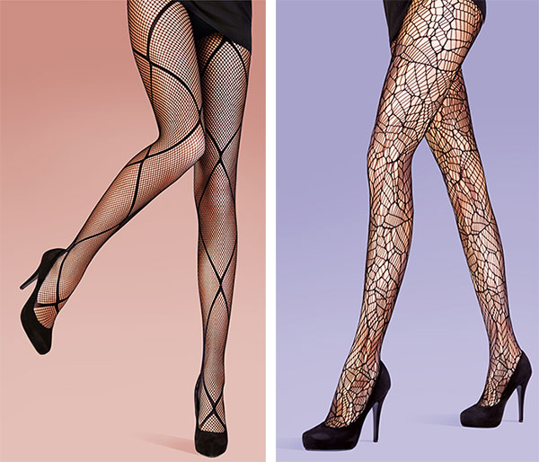 Diamond fishnet tights and abstract net tights from Pretty Polly on Lingerie Briefs