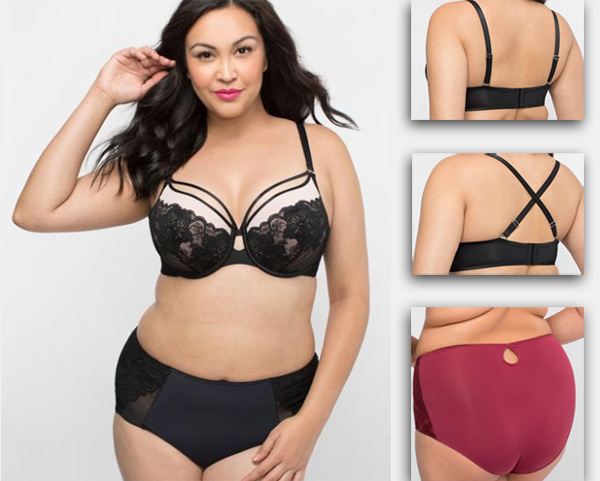 Curvy Couture Lace Tulip Balconette and Lace Hipster Now in Wineberry! -  Lingerie Briefs ~ by Ellen Lewis