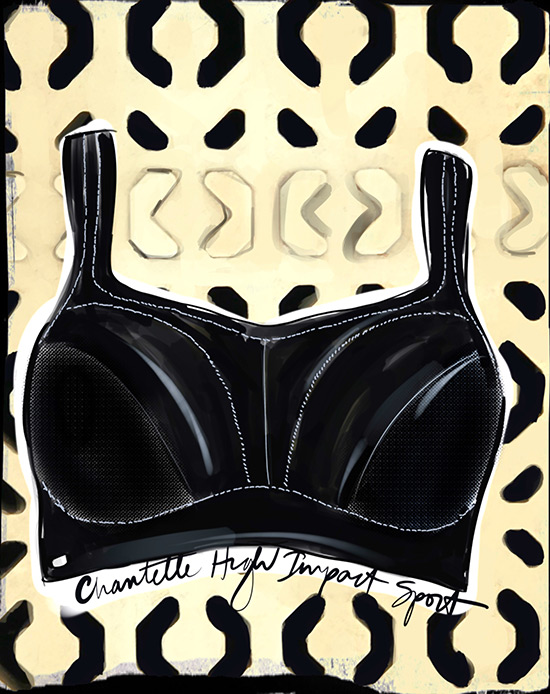 Chantelle Sports Bra illustrated by Tina Wilson on Lingerie Briefs