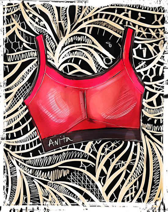 Anita Sports Bra Fashion Illustration by Tina Wilson on Lingerie Briefs