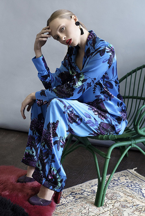 Violet & Wren silk print pajamas & robes on Lingerie Briefs