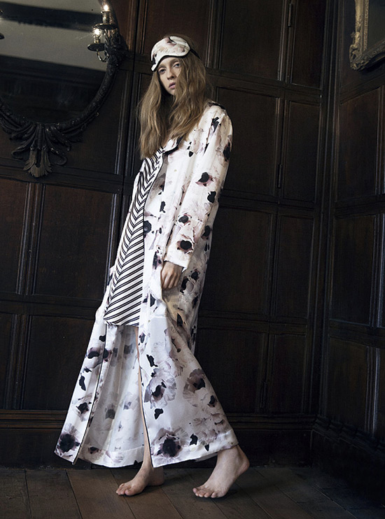 Violet & Wren silk print pajamas, slips & robes on Lingerie Briefs