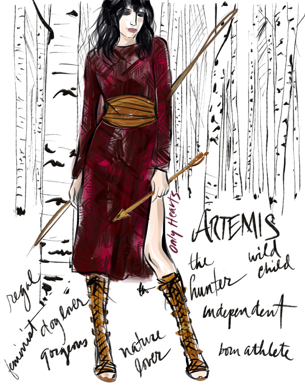 Artemis wears Only Hearts’ velvet tunic