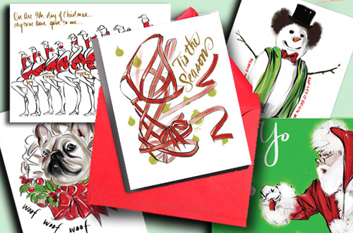 Exclusive Holiday Cards Illustrated by Tina Wilson on Lingerie Briefs