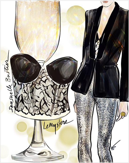 Tina M. Wilson Fashion Illustrations on Lingerie Briefs