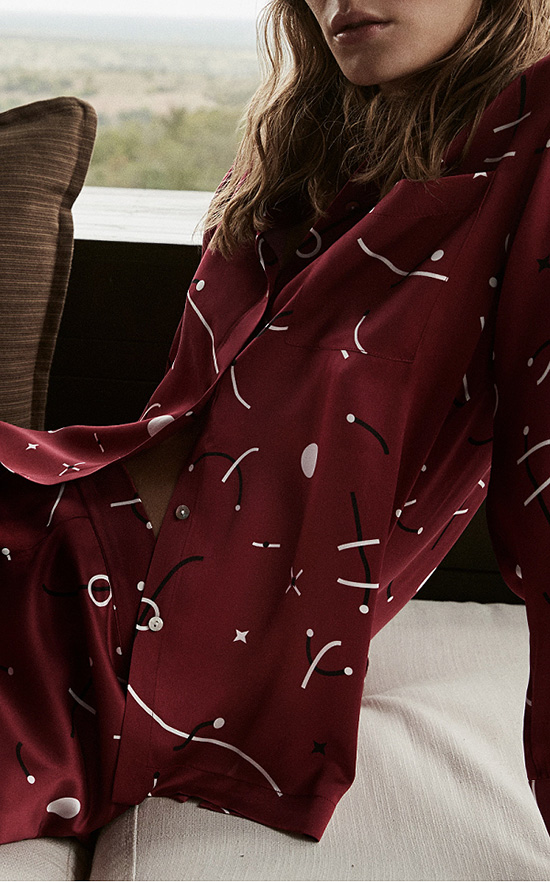 Asceno silk Pajamas on Lingerie Briefs