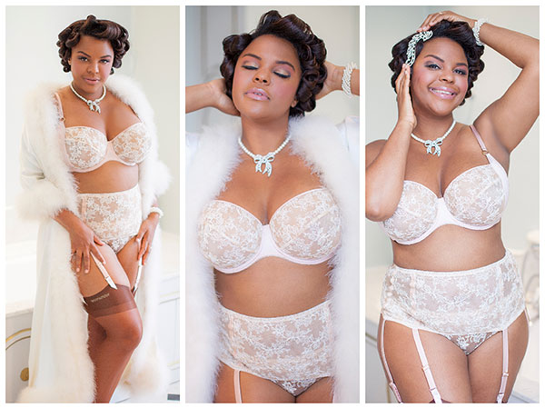 Jenny Rieu Bridal Editorial for My Grande Taille Magazine shot by Jason Kamimura on Lingerie Briefs