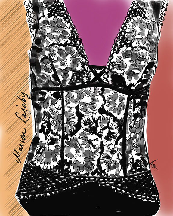 The Bodysuit from Lejaby illustrated by Tina Wilson on Lingerie Briefs