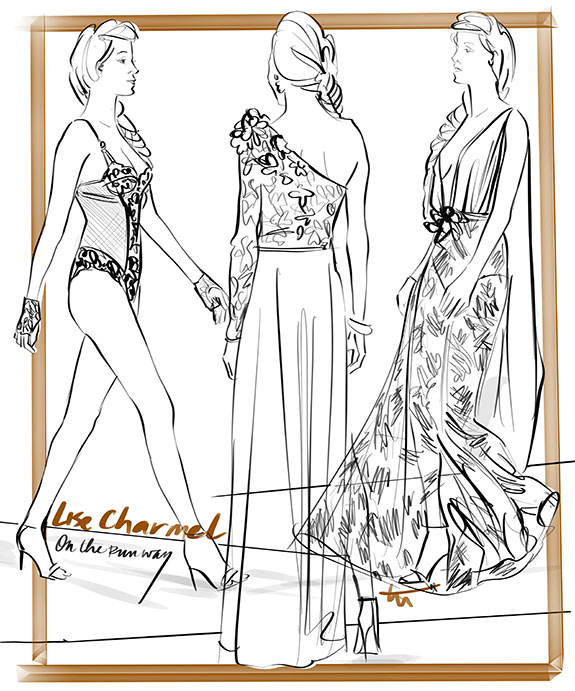 The Bodysuit from Lise Charmel illustrated by Tina Wilson on Lingerie Briefs