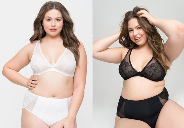 Curvy Couture Glistening Embroidery Bralette and Panty 2018