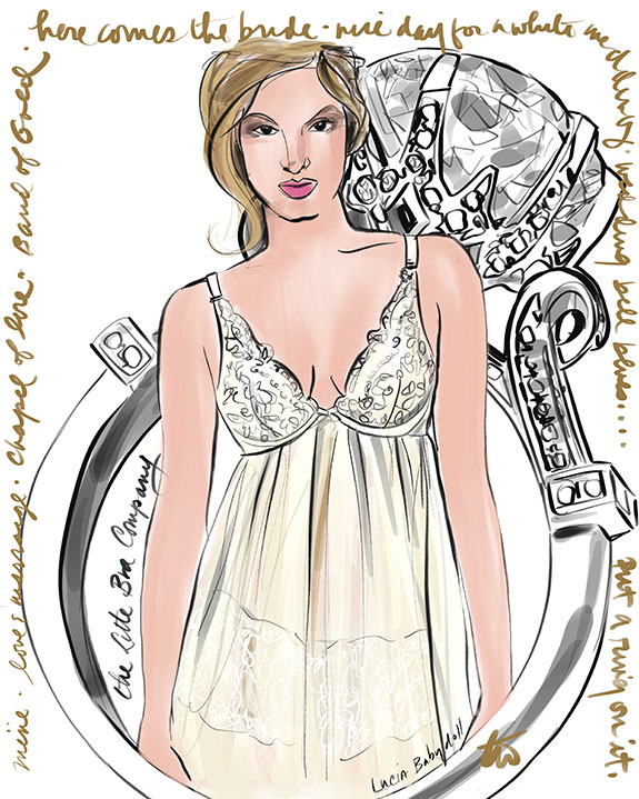 The Little Bra Company Lucia babydoll illustrated by Tina Wilson for Lingerie Briefs