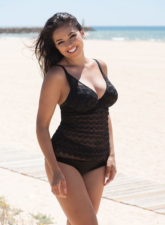 Curvy Kate High Voltage plunge tankini on Lingerie Briefs