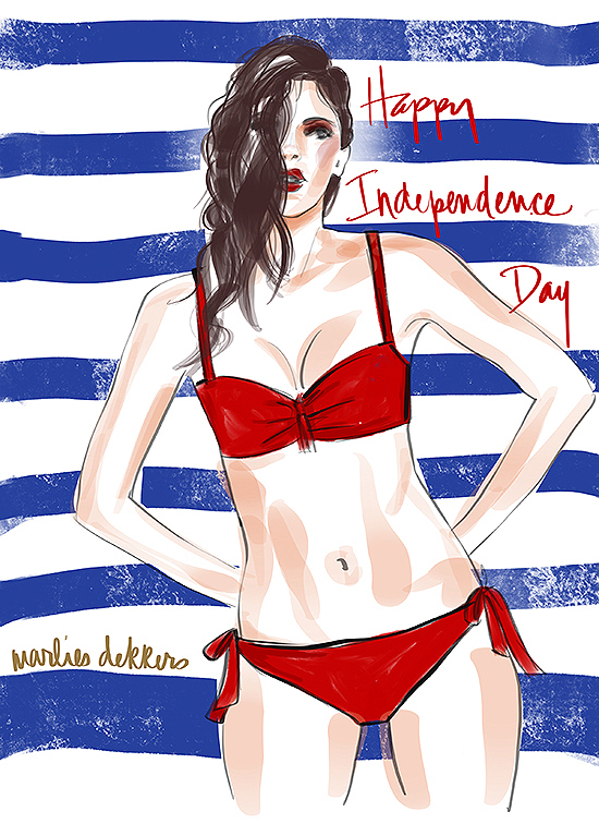 Marlies Dekkers Swimwear illustrated by Tina Wilson for Lingerie Briefs