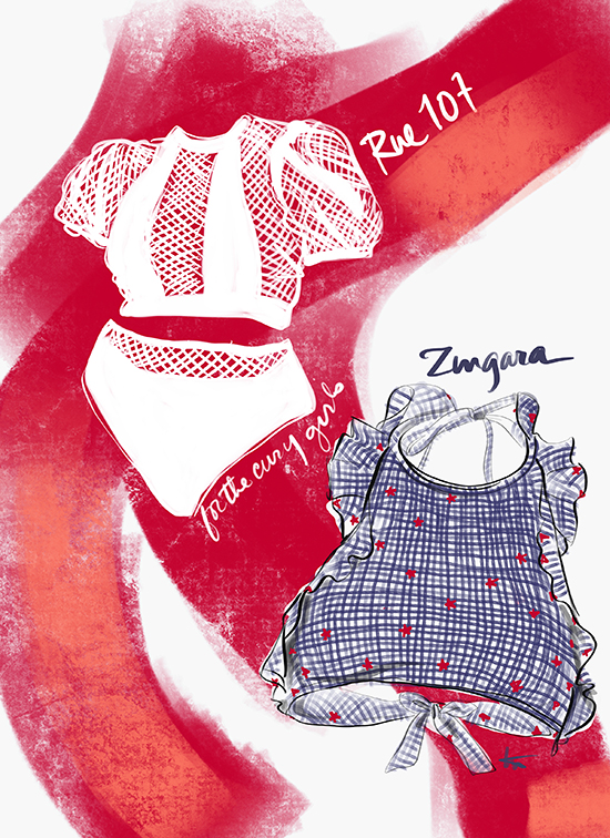 Rue 107 & Zingara Swimwear illustrated by Tina Wilson for Lingerie Briefs