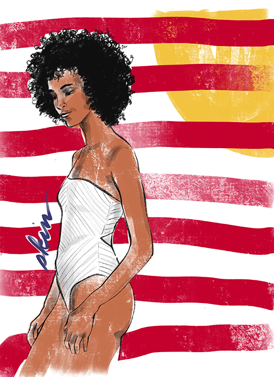 Skin swimwear illustrated by Tina Wilson for Lingerie Briefs