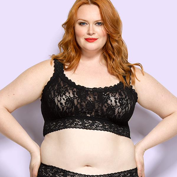 Hanky Panky Plus size lace bralette on Lingerie Briefs