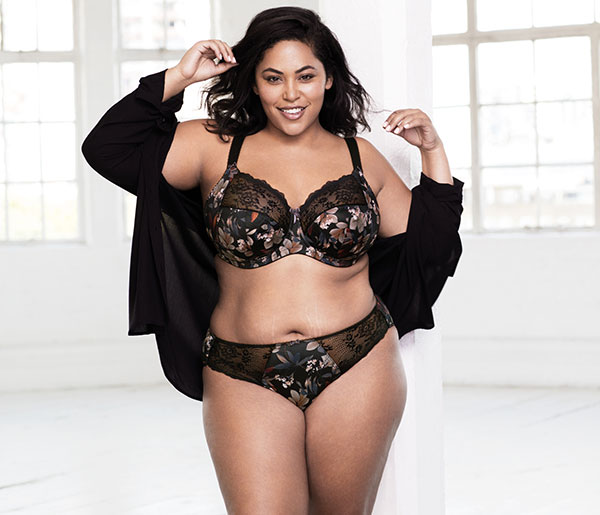 Elomi Morgan Midnight Garden bra and brief as seen on Lingerie Briefs