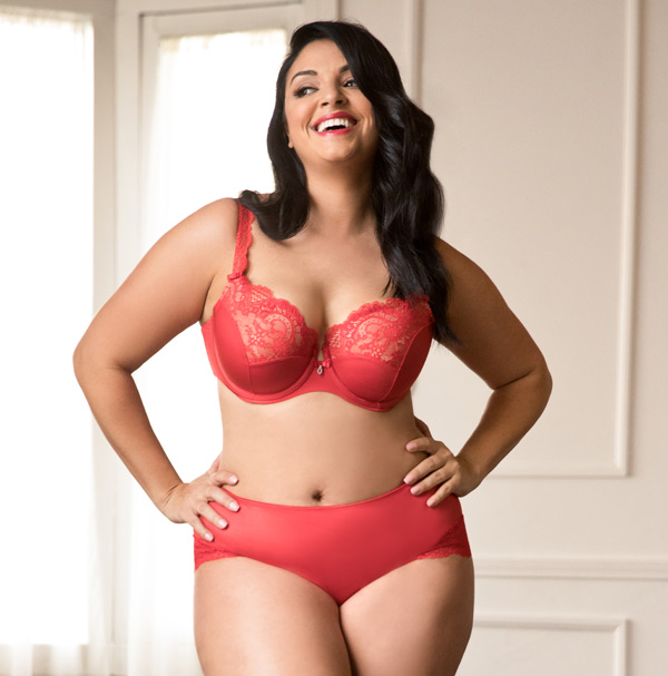 Curvy Couture Tulip Lace Push-Up Collection now in Rouge Royal - featured on Lingerie Briefs