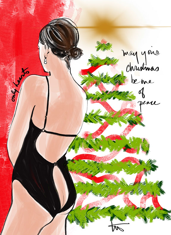 Holiday Fashion Illustrations, Only Hearts, by Tina Wilson for Lingerie Briefs