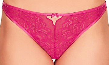b.tempt'd Undisclosed matching pink peacock thong 