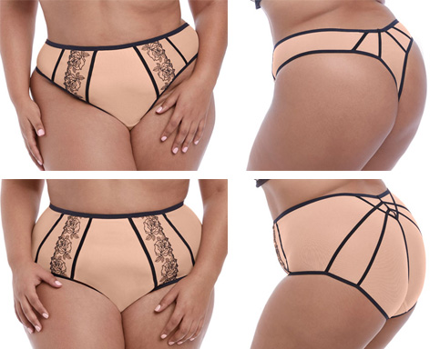 Elomi Tori Tattoo thongs and briefs featured on Lingerie Briefs