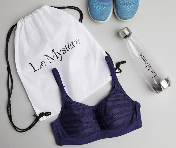 Active Balance Sport Bra now in Midnight Blue by Le Mystere featured on Lingerie Briefs