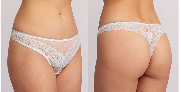 Montelle Sweet Encounters Bridal lace mesh thong on Lingerie Briefs