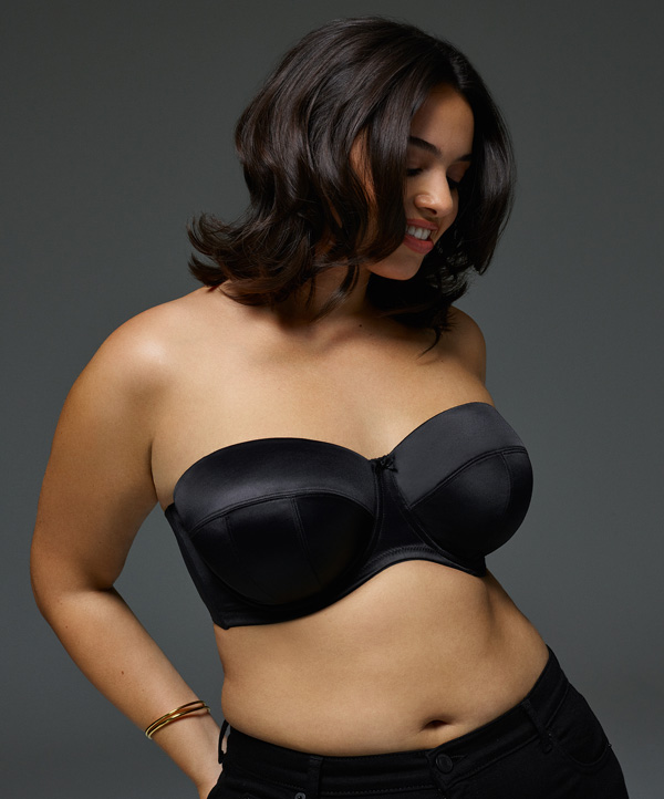 Sculptress Dana strapless in black for SS19 featured on Lingerie Briefs