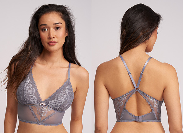Silver Dreams Long Line Triangle Bralette featured on Lingerie Briefs