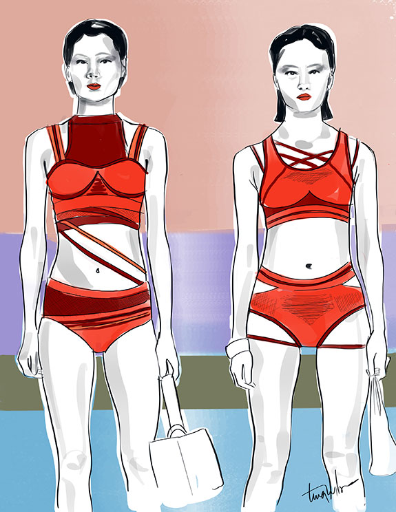 Fashion Illustrations by Tina Wilson as featured on Lingerie Briefs