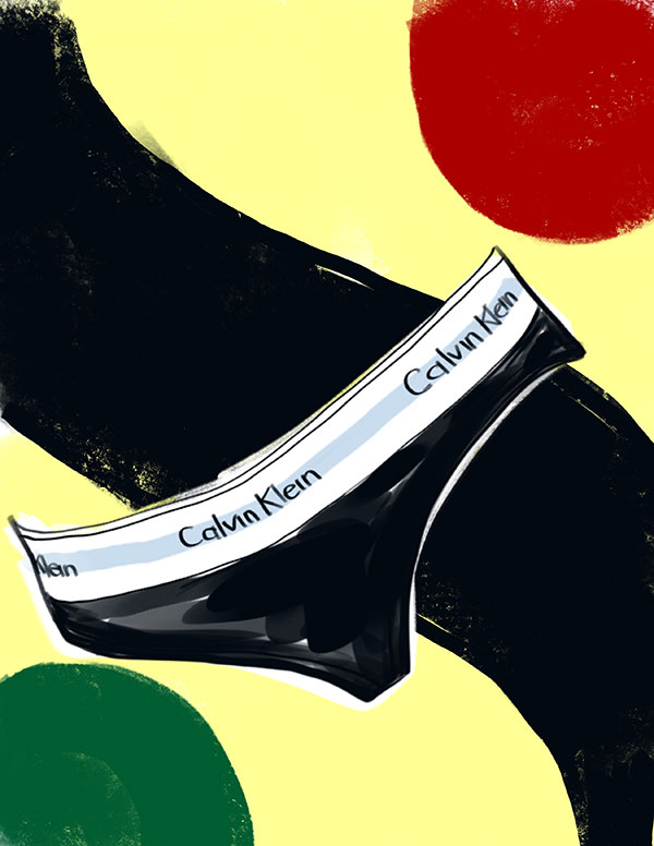Calvin Klein illustrated by Tina Wilson for Lingerie Briefs