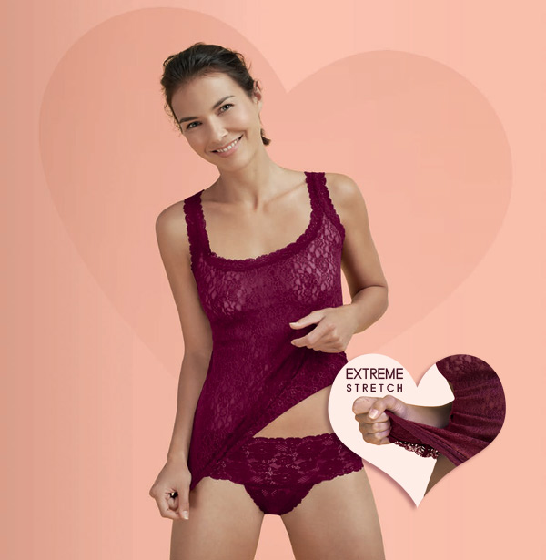 Janira's Dolce Amore Camisole and Shorty with extreme stretch lace - featured on Lingerie Briefs