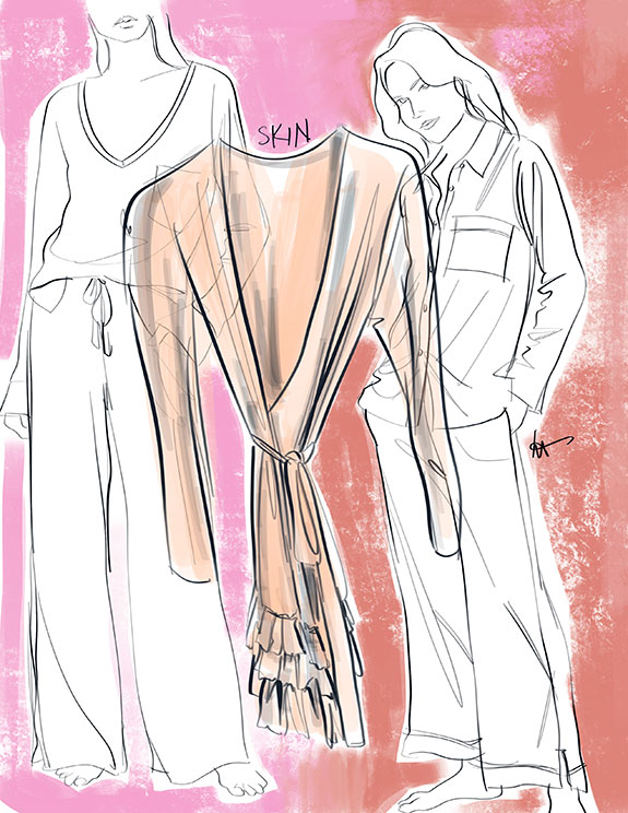 Skin lingerie as illustrated by Tina Wilson for Lingerie Briefs