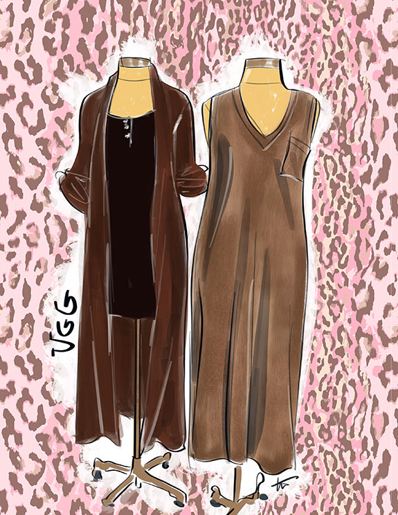 Ugg sleepwear as illustrated by Tina Wilson for Lingerie Briefs