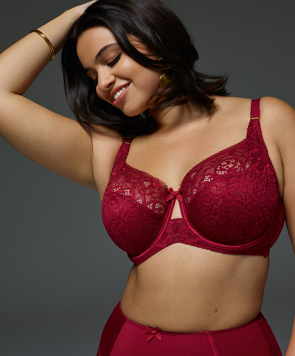 Sculptress Estelle Bra in new burnt red hue featured on Lingerie Briefs