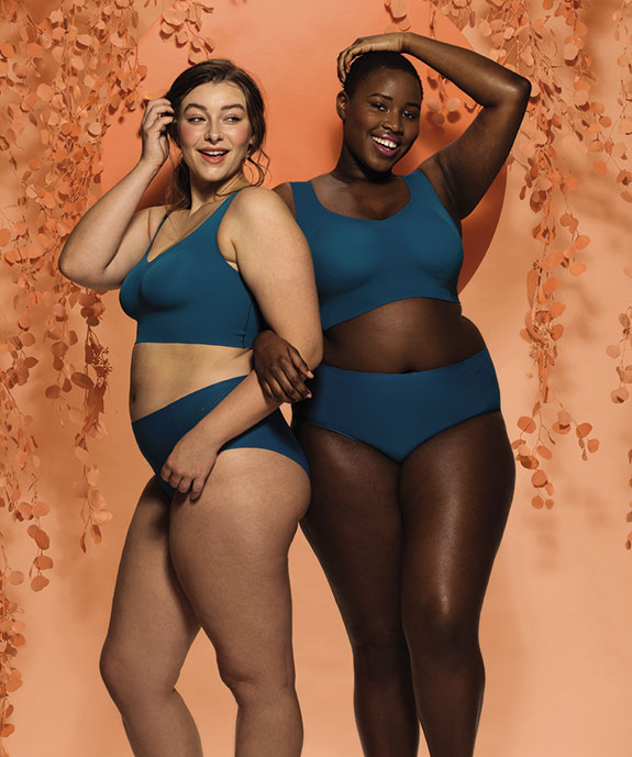 Evelyn & Bobbie Defy wirefree braette for curvy women as featured on Lingerie Briefs