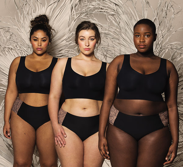 Evelyn & Bobbie Defy wirefree braette for curvy women as featured on Lingerie Briefs