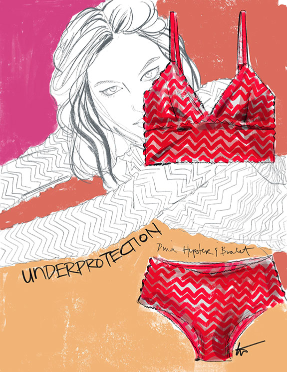 Underprotection sustainable lingerie illustrated by Tina Wilson as featured on Lingerie Briefs