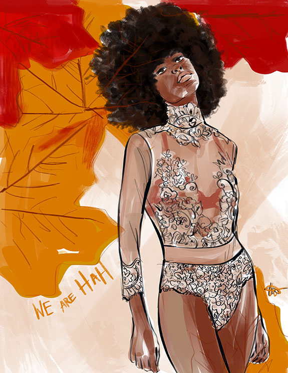 We Are Hah sustainable lingerie illustrated by Tina Wilson as featured on Lingerie Briefs